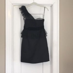 Black one shoulder cocktail dress